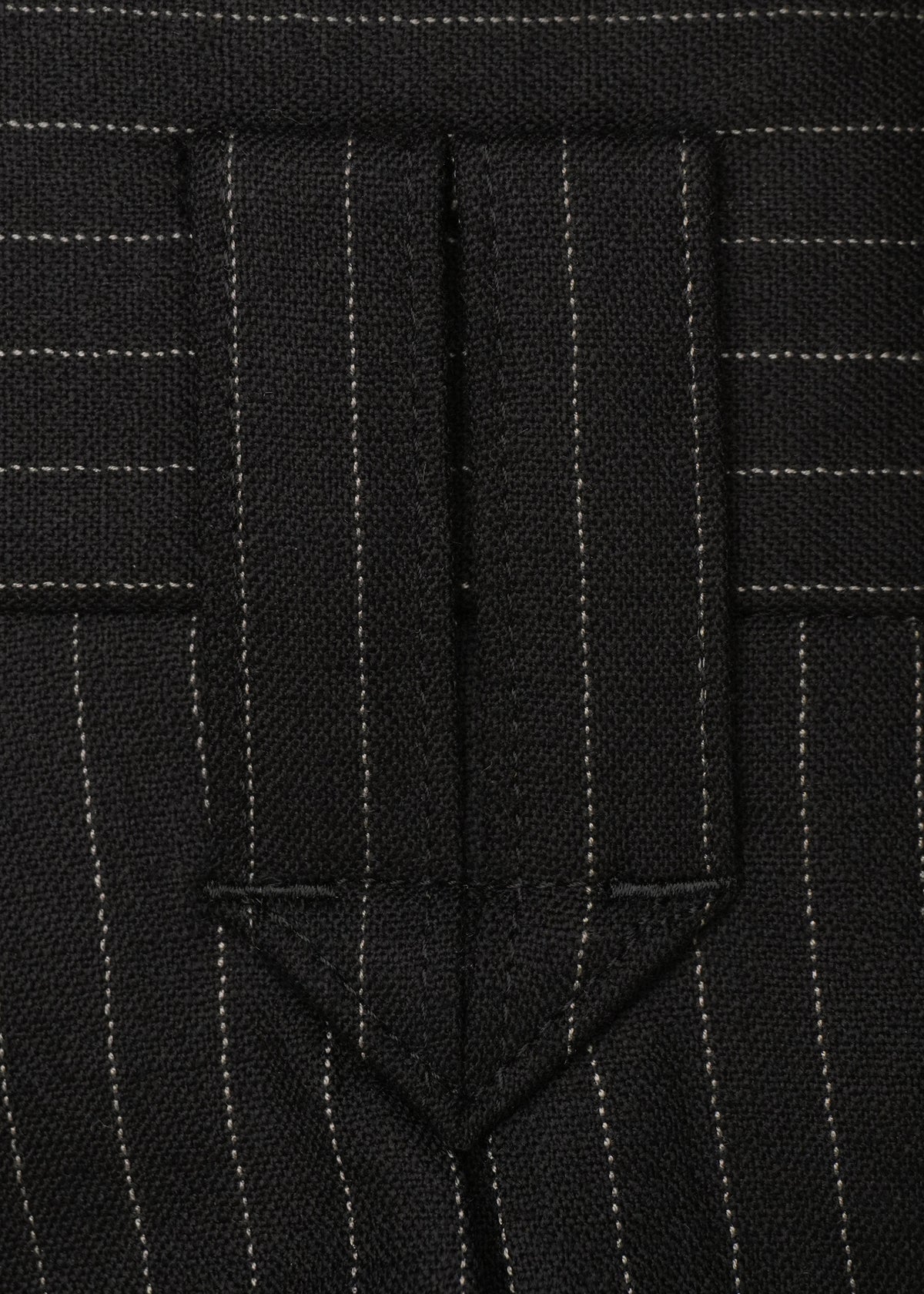Black Pinstripe: 100% Merino Wool