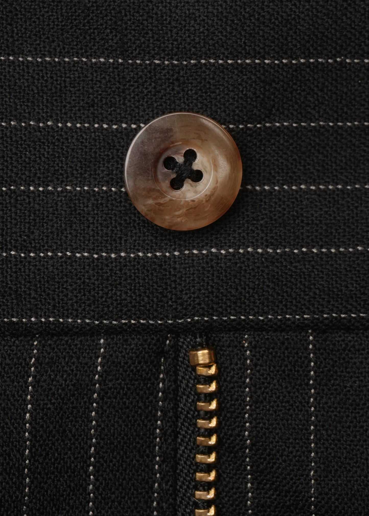 Black Pinstripe: 100% Merino Wool