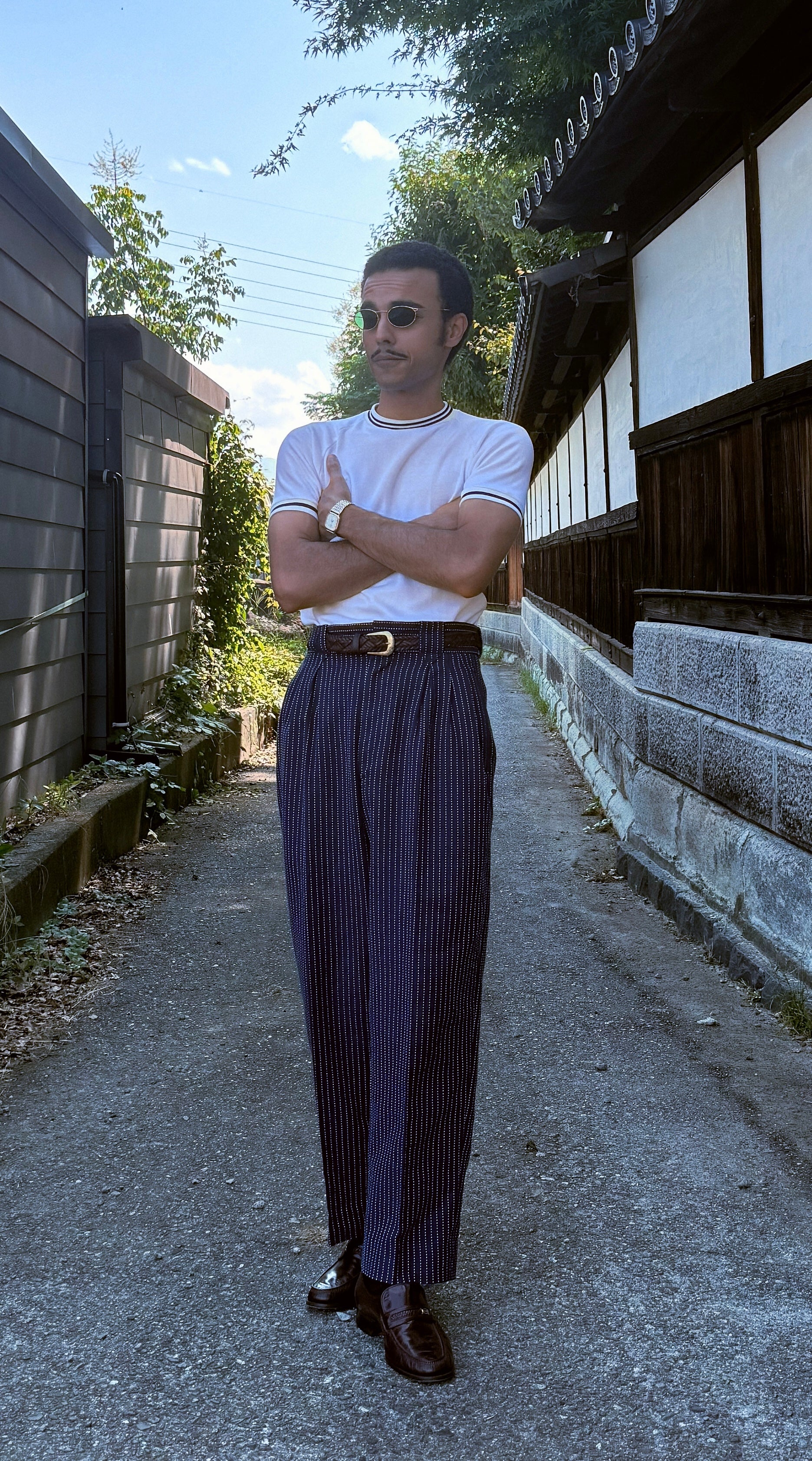 パンツ 70s~80s Vintage nep stripe wool slacks Custom-made 80's Slacks – Fuseinatti