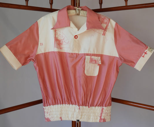 L Size Pink Silk Shirt (No. 80/100)