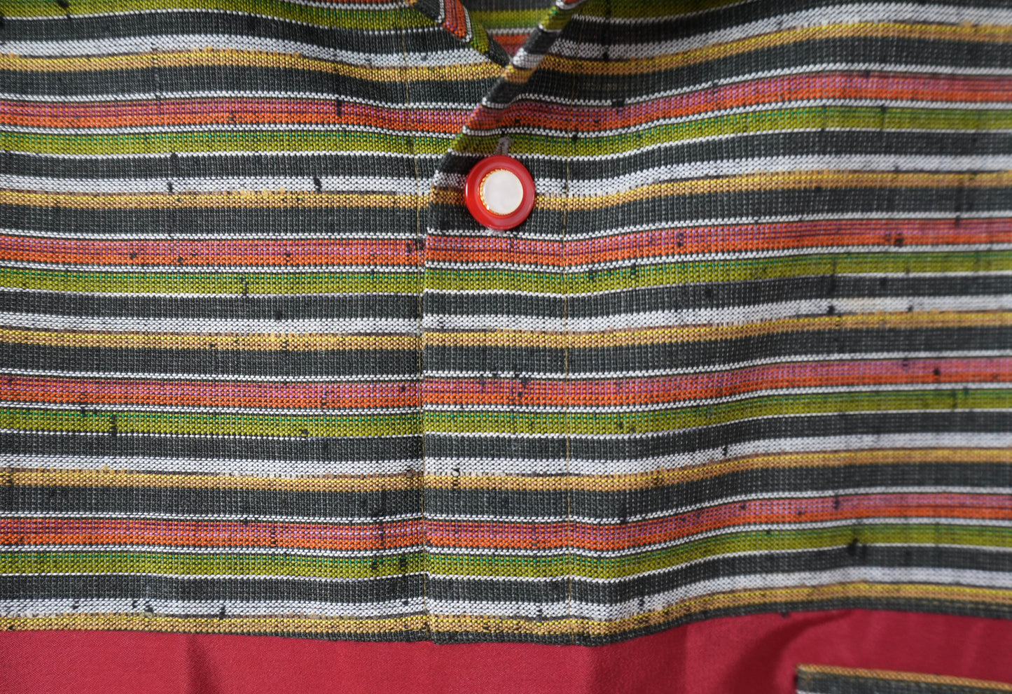 L Size Red Stripped Silk Shirt (No. 95/100)