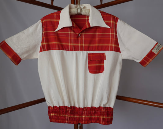 M Size Red Checkered Silk Shirt (No. 17/200)