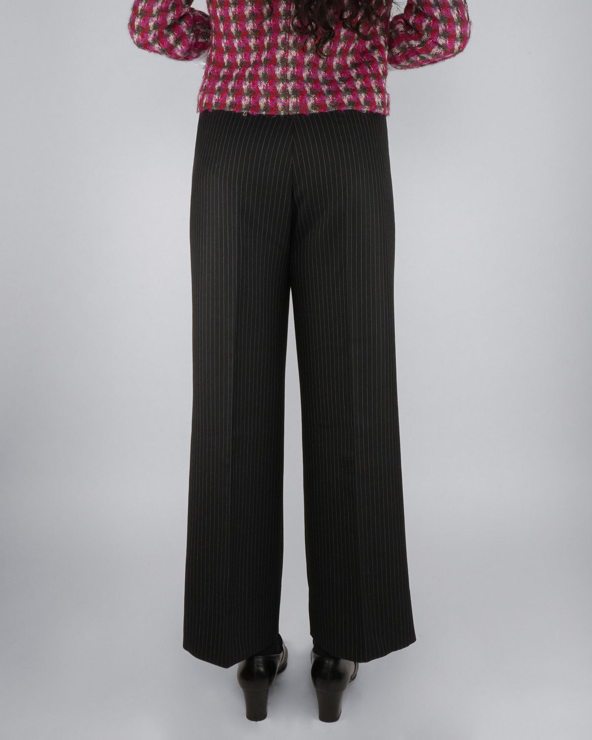 Black Pinstripe: 100% Merino Wool