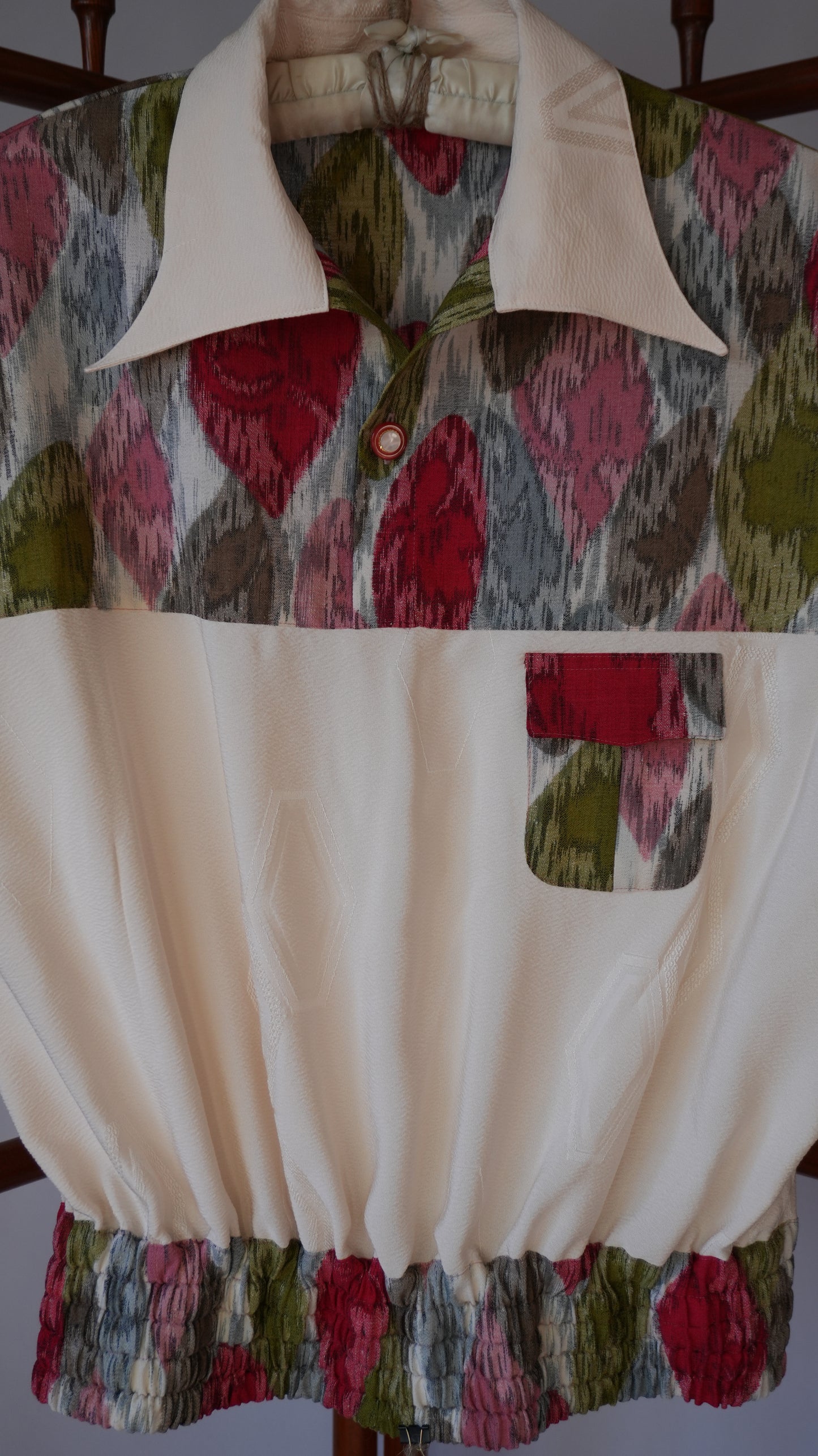 L Size Floral Silk Shirt (No. 69/100)