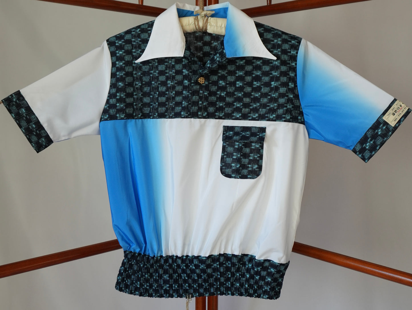 M Size Blue Silk Shirt (No. 1/100)