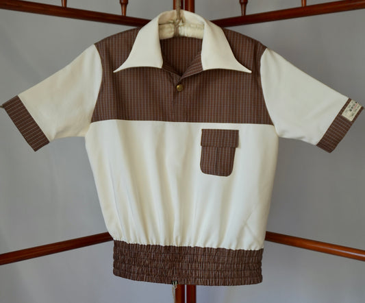M Size Brown Silk Shirt (No. 15/200)