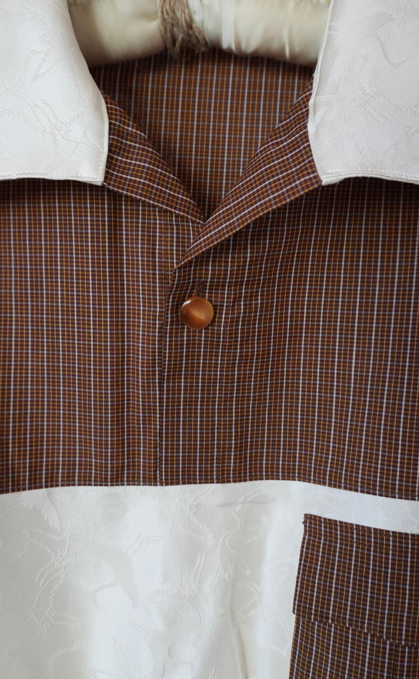 M Size Brown Stripped Silk Shirt (No. 13/200)