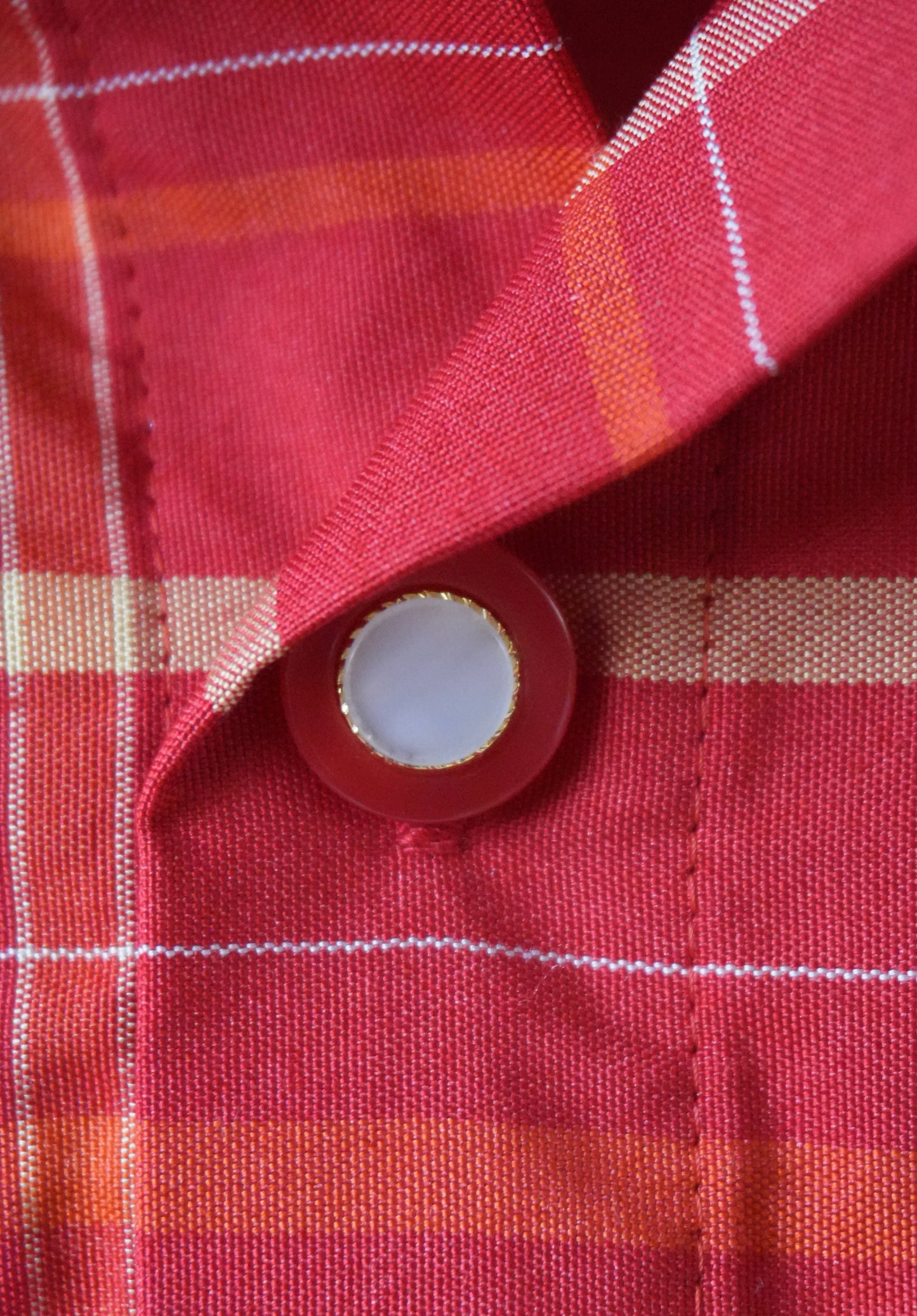 M Size Red Checkered Silk Shirt (No. 19/100)