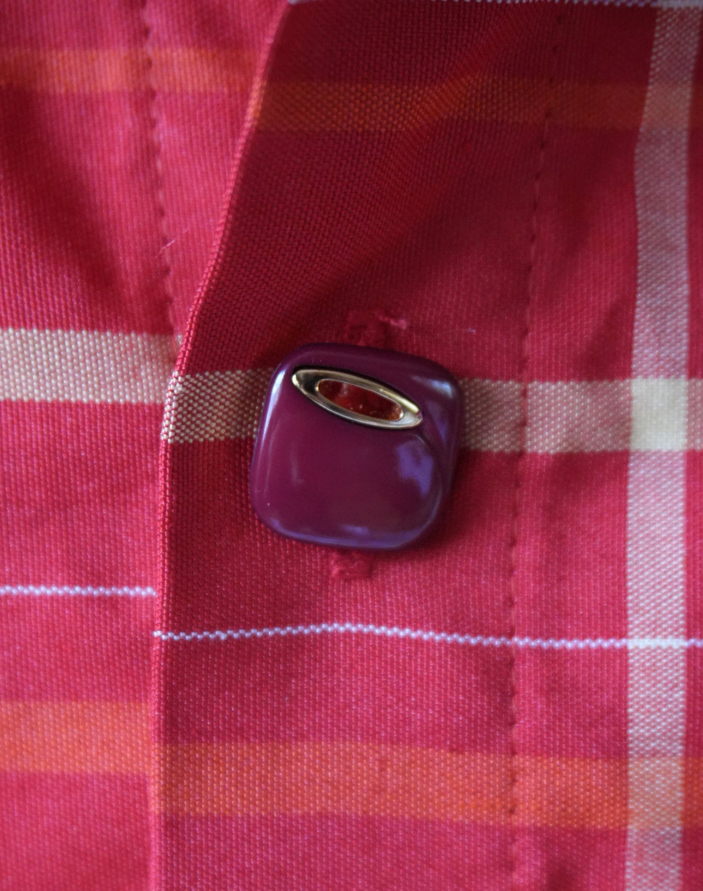 M Size Red Checkered Silk Shirt (No. 17/100)