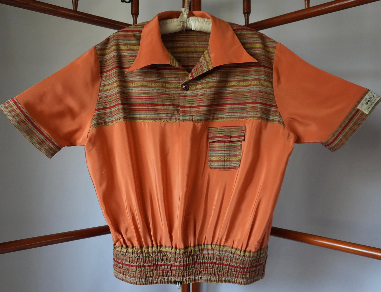 L Size Orange Silk Shirt (No. 41/100)