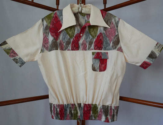 L Size Floral Silk Shirt (No. 71/100)