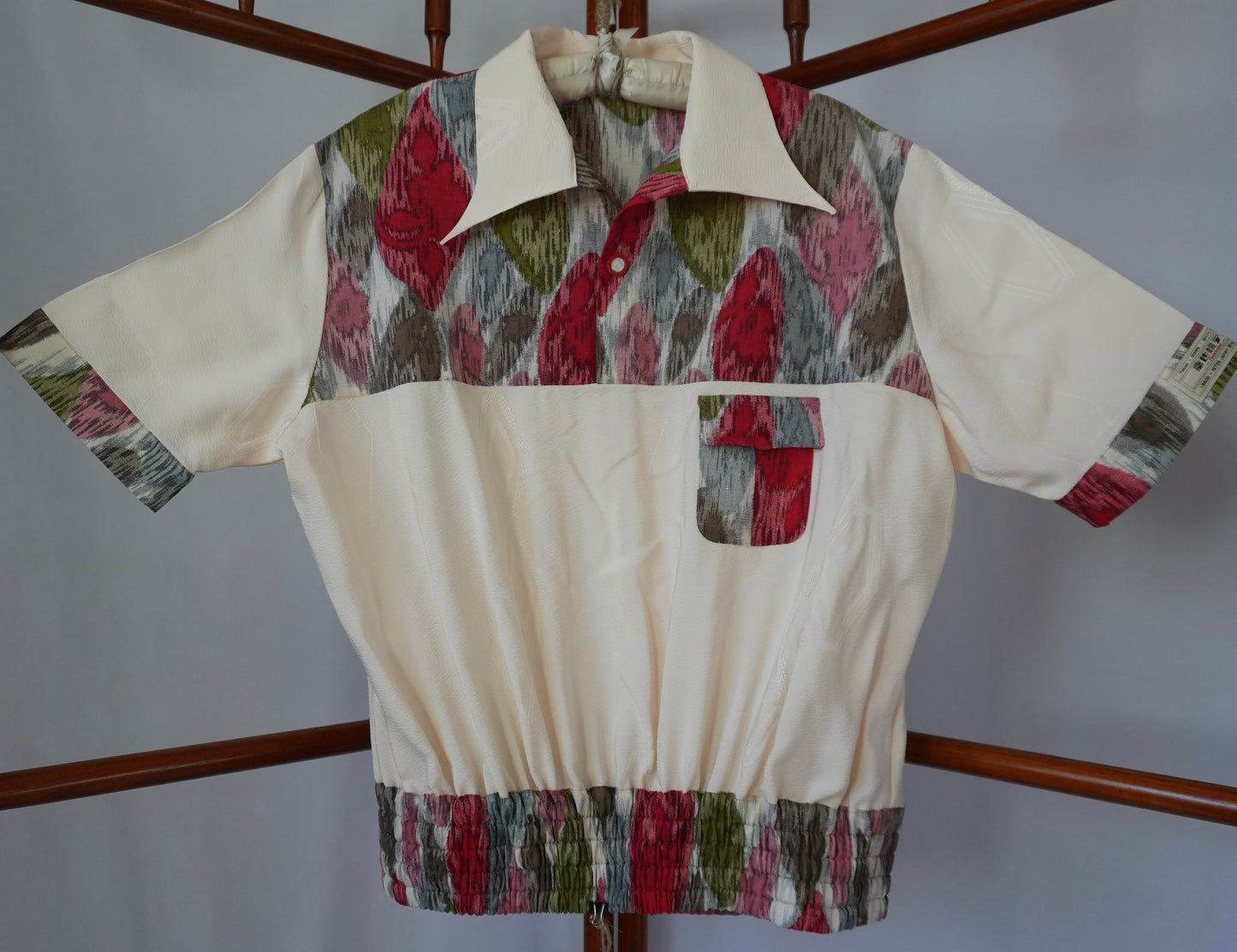 L Size Floral Silk Shirt (No. 72/100)