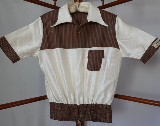M Size Brown Stripped Silk Shirt (No. 13/200)