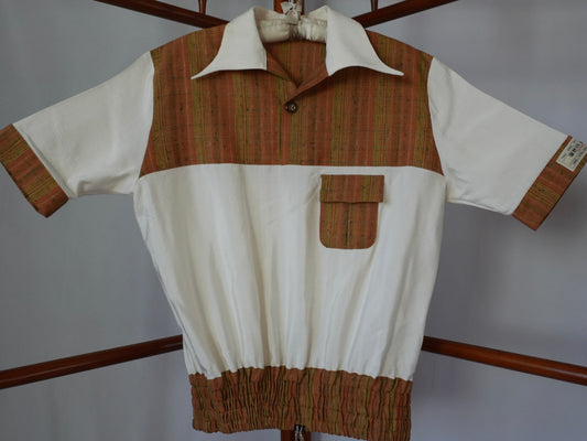 M Size Brown Stripped Silk Shirt (No. 16/200)